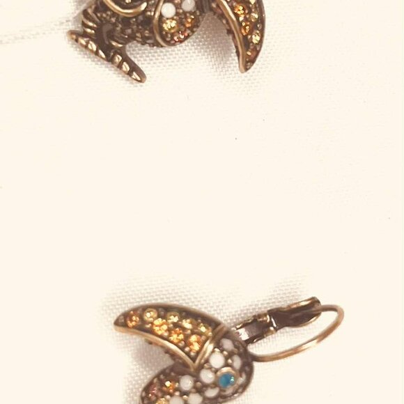 Vintage New Mexico Toucan Earrings — Enamel & Rhinestones - Picture 4 of 4